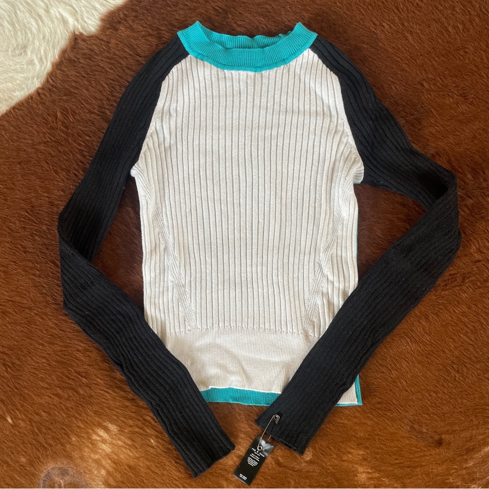 RAG & BONE CASHMERE BLEND RIBBED KNIT CREW NECK SWEATER XS